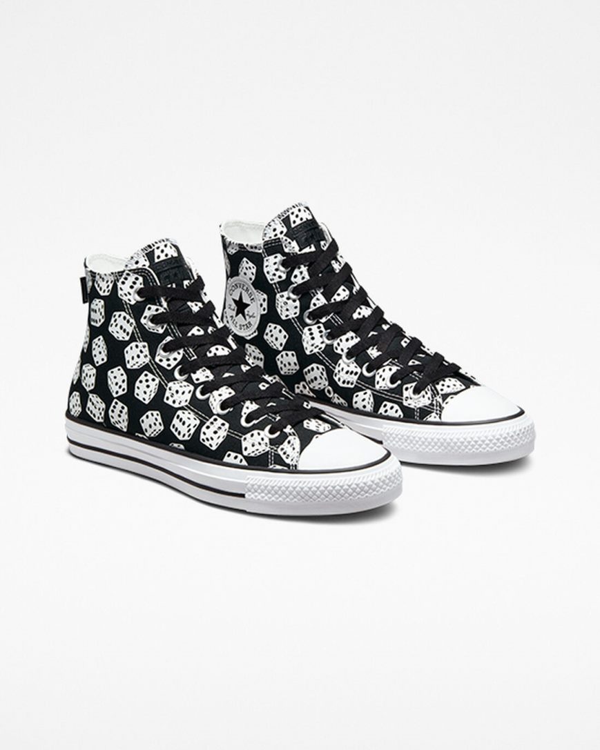 Pánské Skate Boty Converse Chuck Taylor All Star Pro Dice Černé Bílé | CZ EQOV71